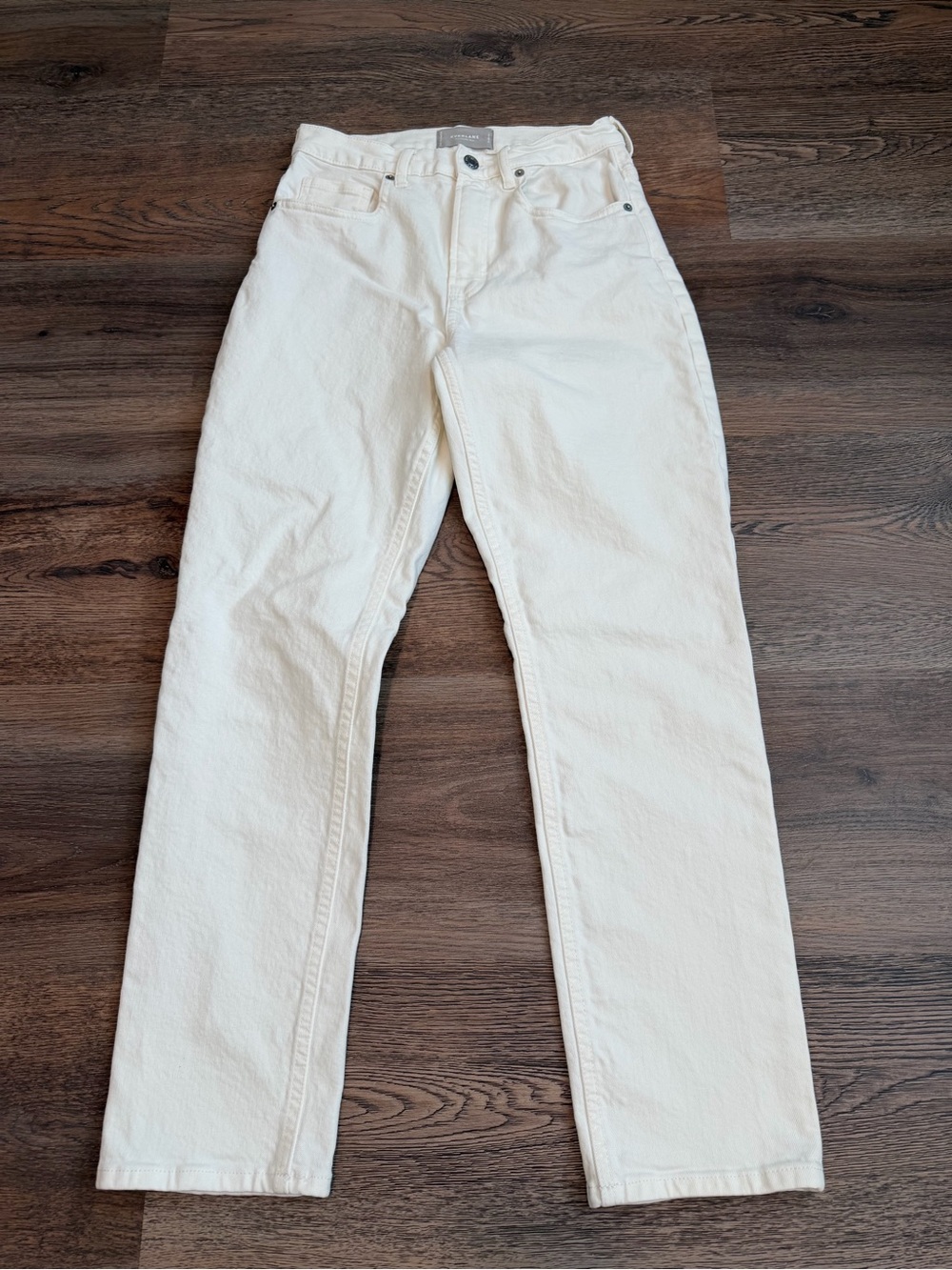 Everlane The Cheeky Jean Cream White High Rise Straight Leg Size 26 Regular